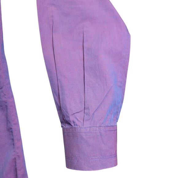 Vtg VERSACE Jeans Couture Iridescent Purple Silk‎ Mens Medusa Metal Studs Medium - Picture 8 of 16